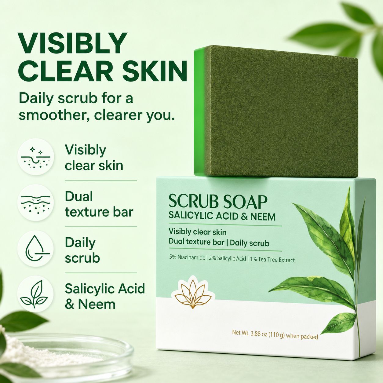 Scrub Bar Soap | Salicylic Aci - Salicylic Acid Cleanser recension och pris